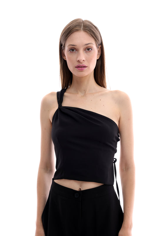 One Shoulder Top - Black