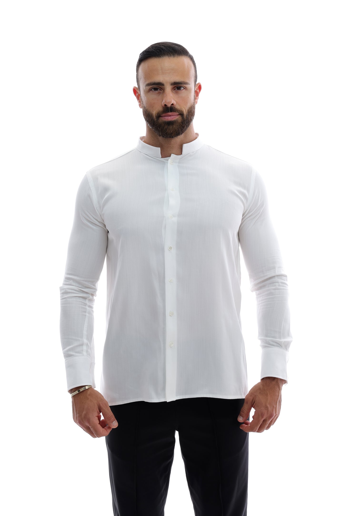 White Diversed Buttoned Shirt