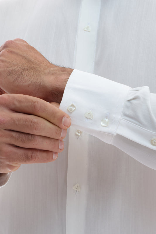 White Diversed Buttoned Shirt